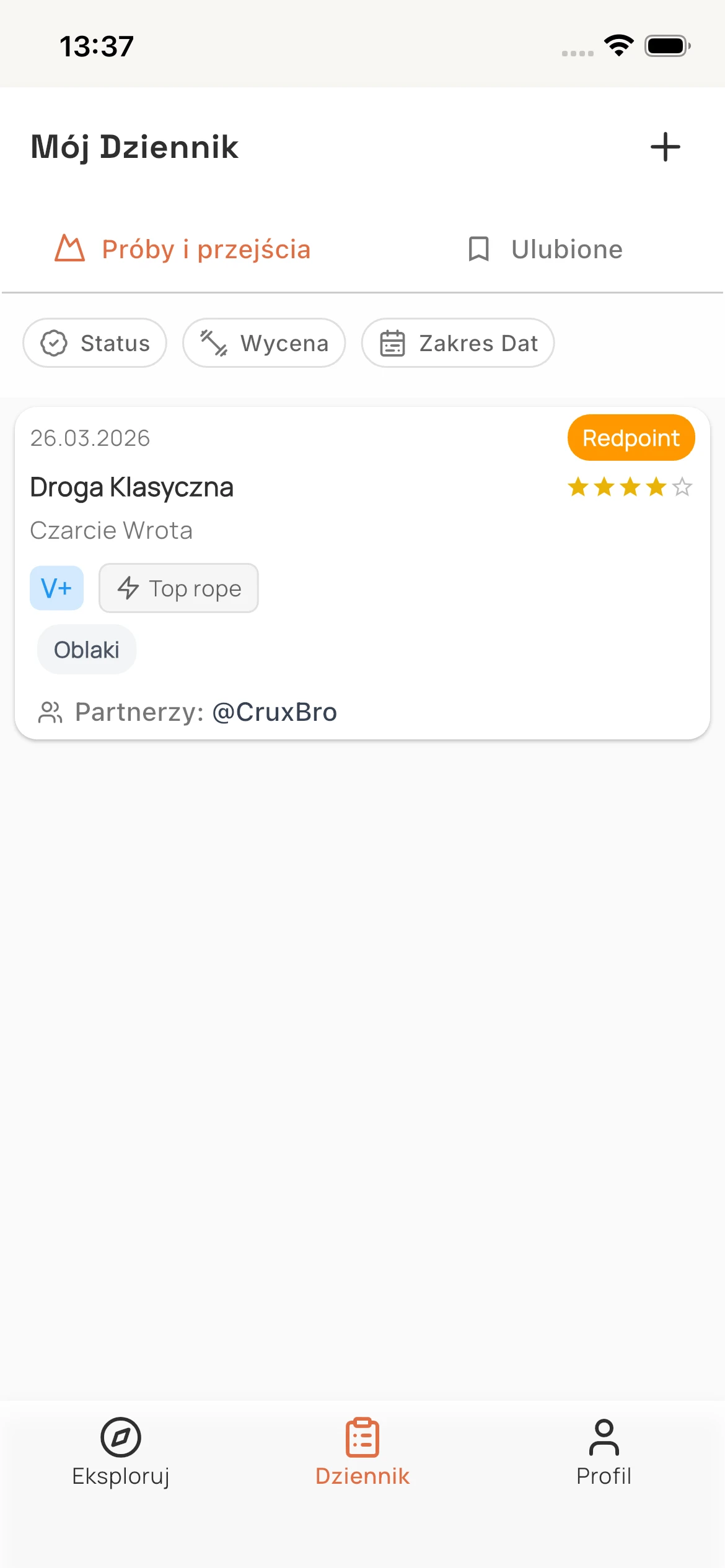 Cruxmate — personal climbing logbook
