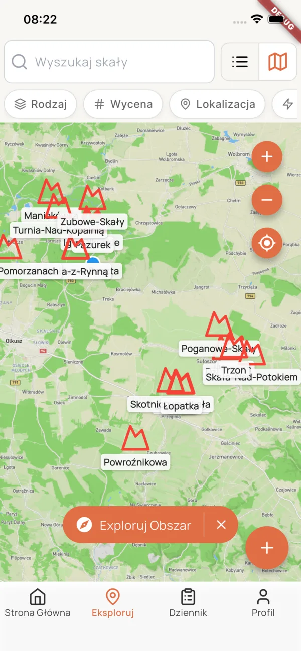 Cruxmate — interactive map with climbing locations